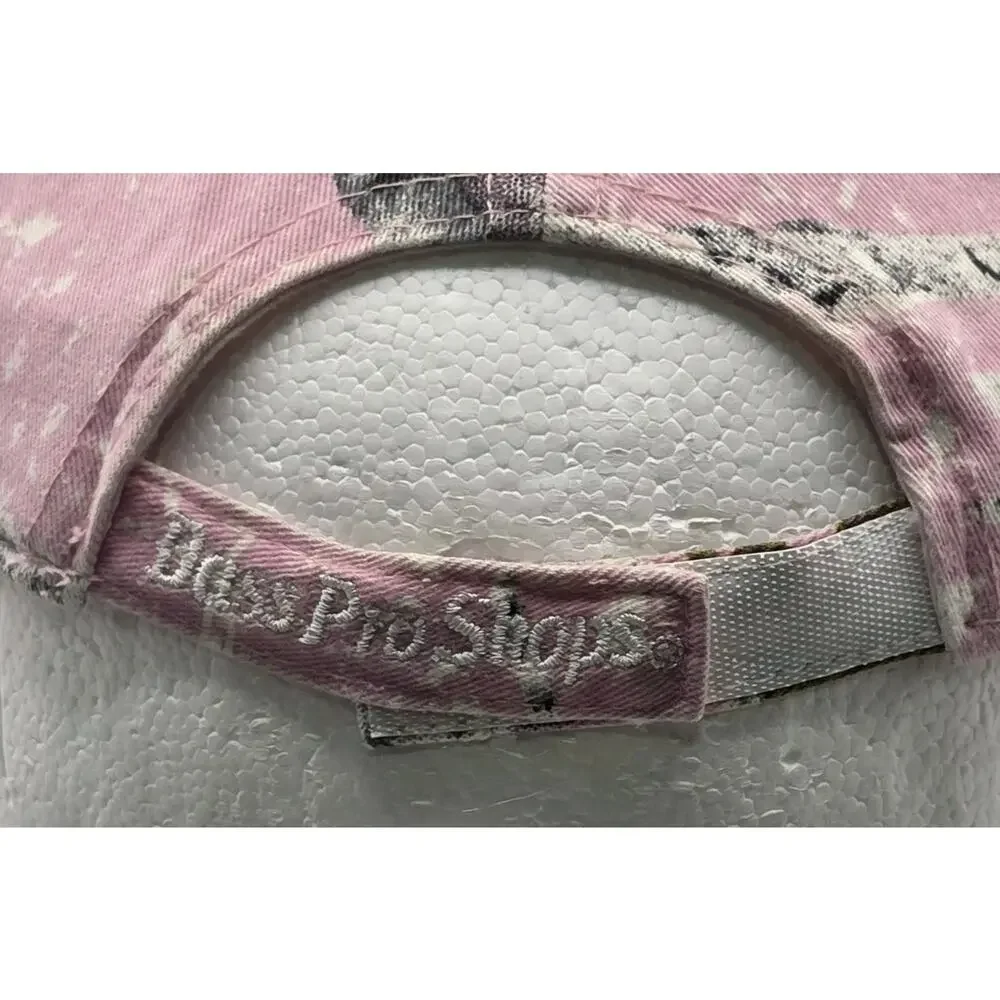 Bass Pro Shops Girl Toddler Adjustable Hook And Loop Strap‎ Cap Hat Pink Camo